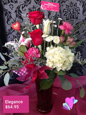 The Flower Connection's 2019 Valentine's Day special Elegance for $64.95